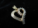 10K Yellow Gold 1” Heart Pendant