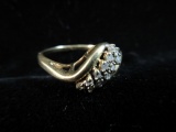 14K Gold Diamond Gemstone Ring