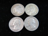 Lot of Four Silver Quarter Dollars 64-44-58