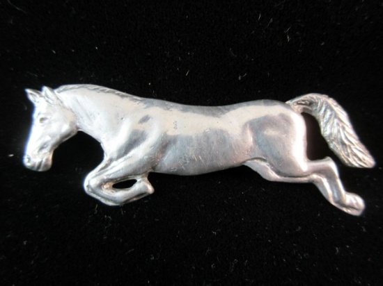 3” Cast Sterling Silver Horse Pin