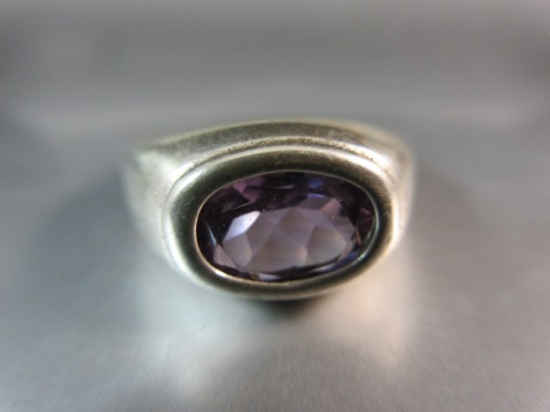 Amethyst Gemstone Vintage Sterling Silver Ring