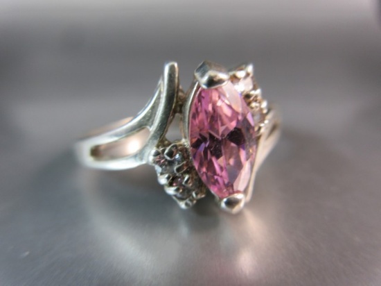 Pink Gemstone Sterling Silver Ring