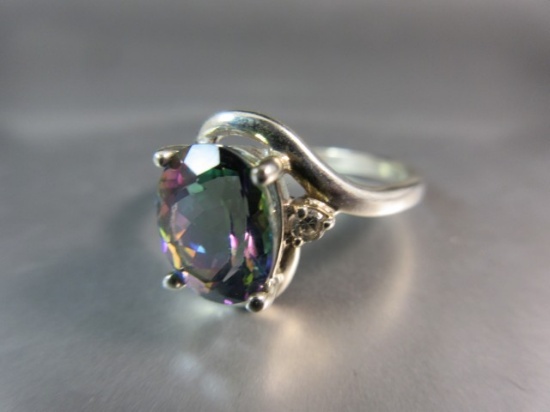 Mystic Topaz Gemstone Sterling Silver Vintage Ring