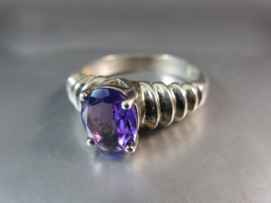 Sterling Silver Purple Gemstone Vintage Ring