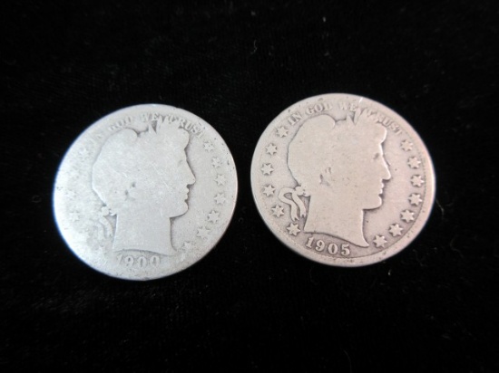 1900 O and 1905 Silver Half Dollars