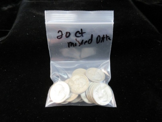 Lot of 20 Mixed Date Silver Quarter Dollars all one money