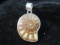 Sterling Silver Large Fossil Pendant