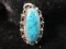 Sterling Silver Spider Turquoise Stone Pendant Old Mexico
