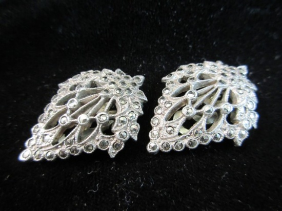 Vintage Marcasite Accent Shoe Clips