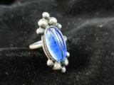 Vintage Blue Center Stone Sterling Silver Ring