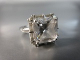 CZ Center Stone Sterling Silver Cocktail Ring