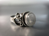 Moon Stone Center Sterling Silver Vintage Ring