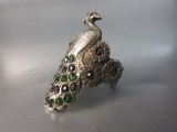 Vintage Sterling Silver Peacock Themed Ring