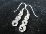 Sterling Silver Vintage Mercasite Accent Earrings