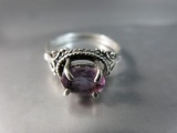 Vintage Amethyst Gemstone Sterling Silver Ring