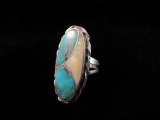 Vintage Native American Sterling Silver Signed N. LEE Ring