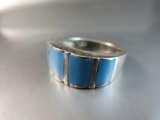 Turquoise Stone Inlay Sterling Silver Ring
