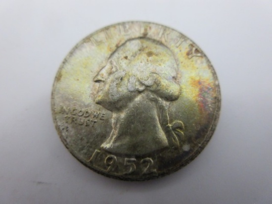 Nicely Toned Silver Quarter Dollar 1952