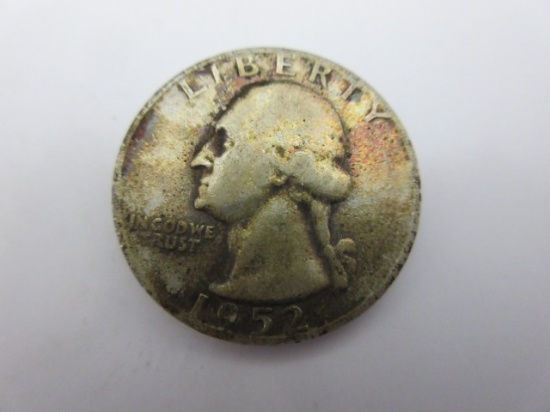 Nicely Toned Silver Quarter Dollar 1952