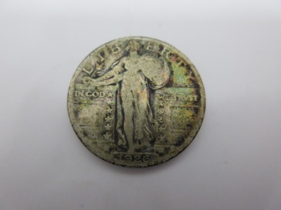 Nicely Toned Silver Quarter Dollar 1926
