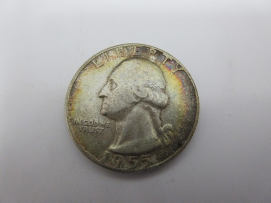 Nicely Toned Silver Quarter Dollar 1955