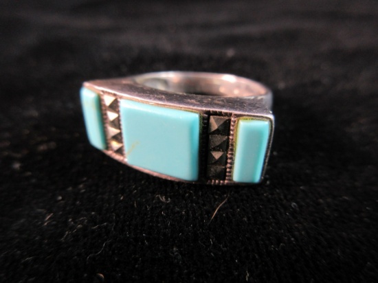 Sterling Silver Turquoise Stone Vintage Ring