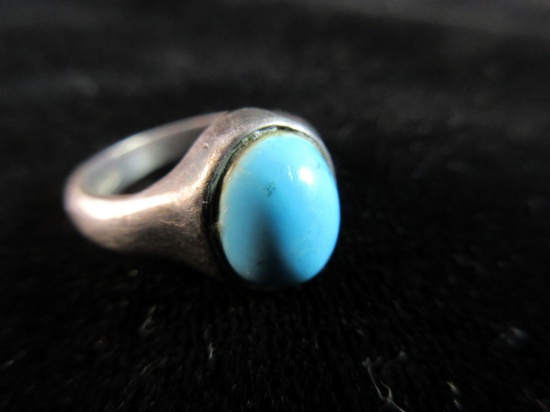 Turquoise Stone Sterling Silver Vintage Ring