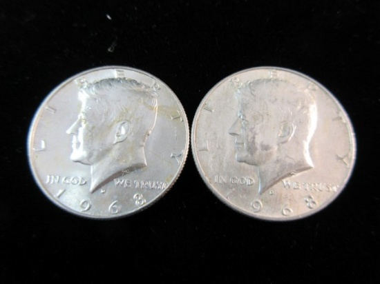 1968 40% Silver Half Dollar Lot of Two