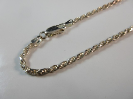 7.5” Sterling Silver Rope Style Bracelet