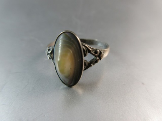 Vintage Abalone Sterling Silver Ring