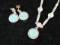 Turquoise Stone Sara Cov Necklace and Earring Set