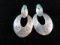 Vintage Native American Sterling Silver Dangle Earrings with Stone Accents