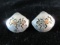 Artisan Hand Scribed Sterling Silver Copper Accent Native American Earrings