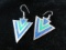 Taxco Mexico Sterling Silver Crushed Stone Inlay Earrings