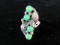 R.B. Native American Sterling Silver Green Stone Vintage Ring