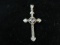Vintage Sterling Silver Amethyst Stone Cross Pendant