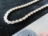 20” Sterling Silver Rope Necklace