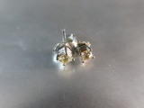 14k white Gold Diamond Gemstone Earrings