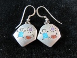 COP Sterling Silver Crushed Inlay Stone Earrings