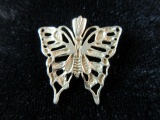 14K MA Yellow Gold Butterfly Pendant