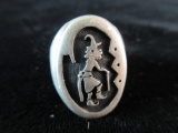 Old Pawn Native American Sterling Silver Cast Themed Ring