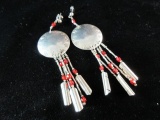 Signature Native American Sterling Silver Dangle Earrings