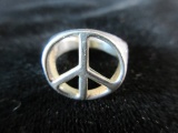 Vintage Peace Themed Sterling Silver Ring