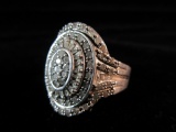 Sterling Silver Diamond Gemstone Ring
