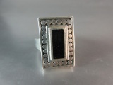Vintage NF Sterling Silver black Onyx Stone Ring