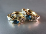 Gold over .925 Silver Topaz Gemstone Earrings