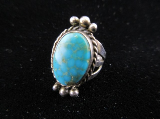 Turquoise Stone Sterling Silver Vintage Ring