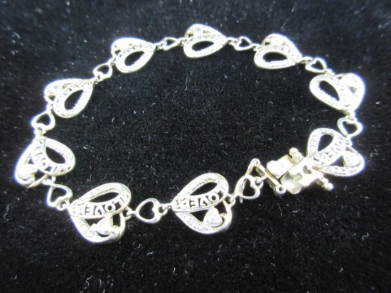 Sterling Silver Love Themed Bracelet