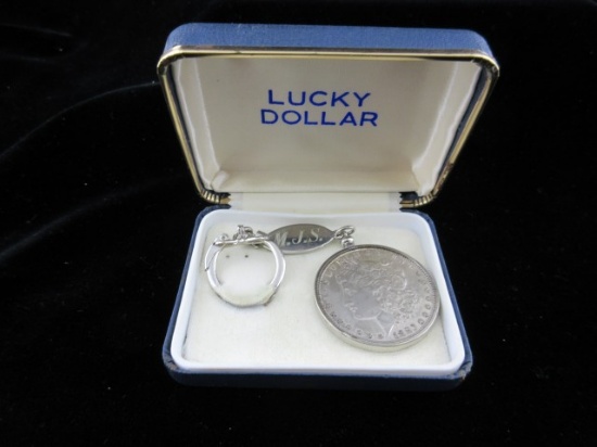 Lucky Dollar Silver Morgan Dollar Key Chain 1880 O