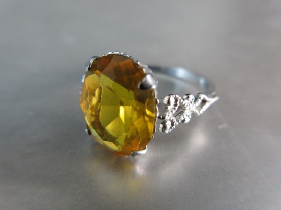 Vintage Orange Center Stone Ring